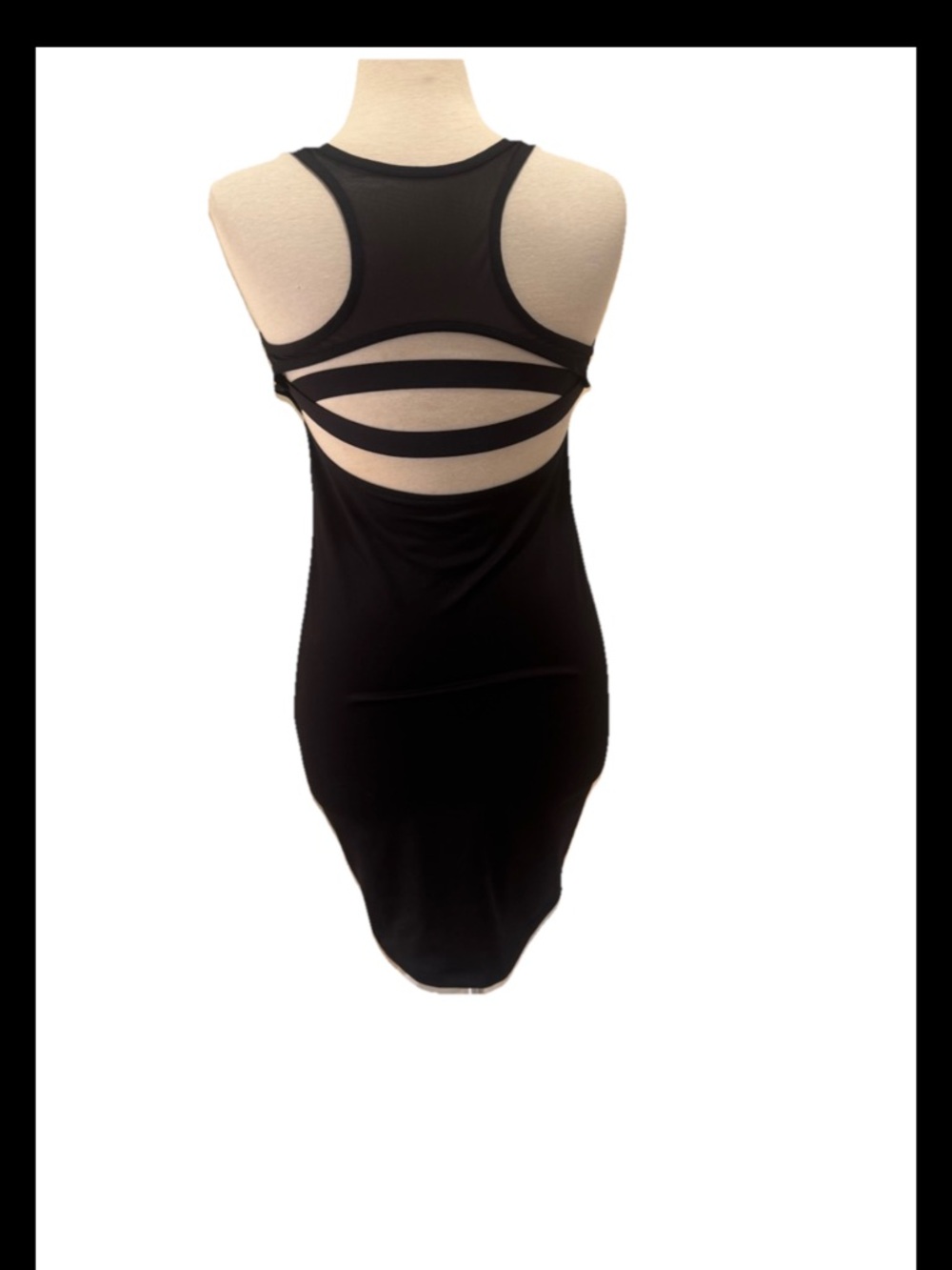 Fabletics Tropez Black Strappy Racerback Athletic Bodycon Mini Dress - Picture 5 of 5